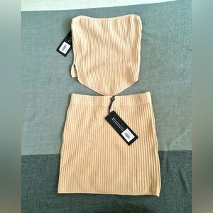 White fox knit two piece set